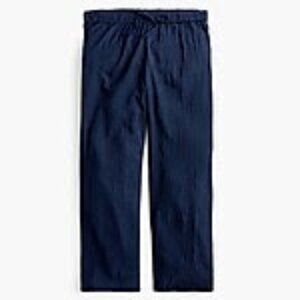 J.Crew Drapey crinkle-cotton beach pant, small, navy